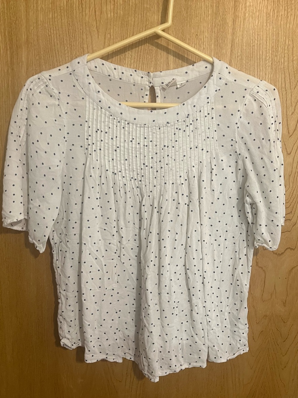 GAP White Blouse with Blue Polka Dots